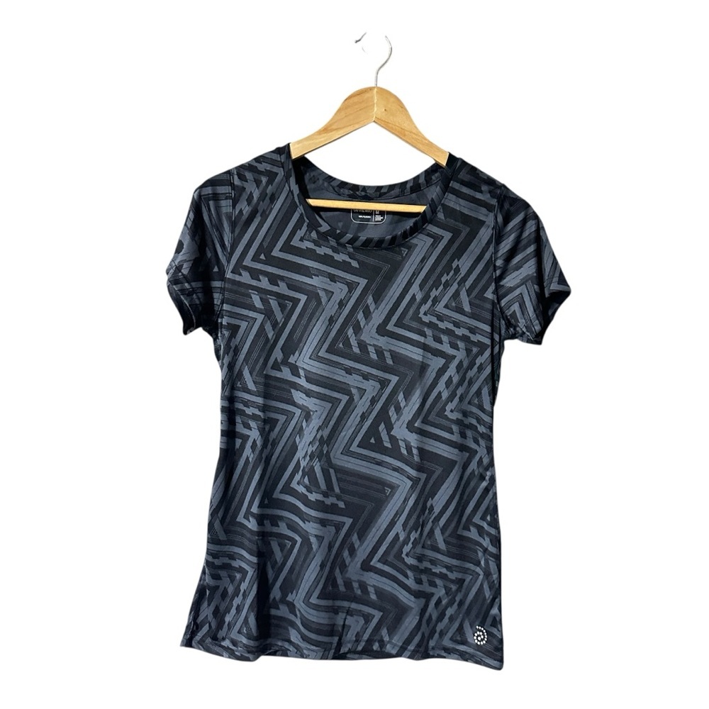 👉 Be Inspired Black Zigzag Short Sleeve Tee